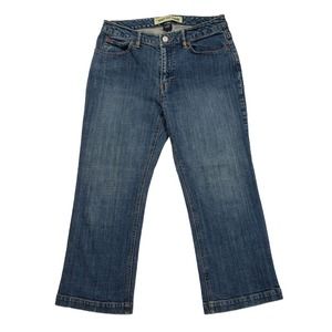 Vtg Gap Boot Cut Capris Jeans 10 Womens Blue Stretch Y2K